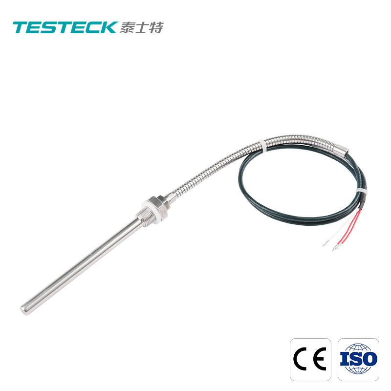 ISO PT100 IP54 Flexibl Threaded Metal Probe SUS321 Sensor Suhu Termistor